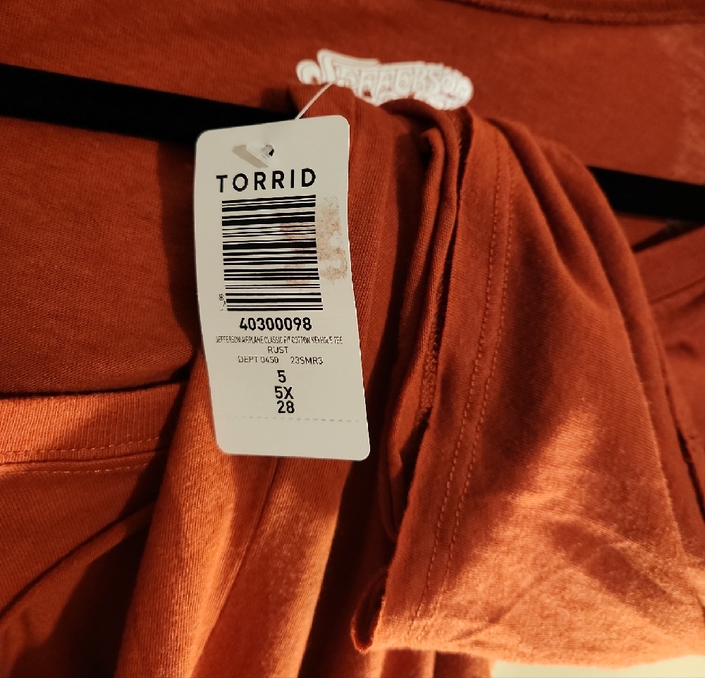 Torrid Jefferson Airplane Cutout Neck Band Tee - Rust Orange Graphic Tee - Picture 6 of 6